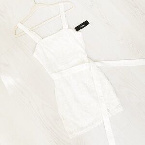 Lulus Lace Mini Dress with Satin Bow